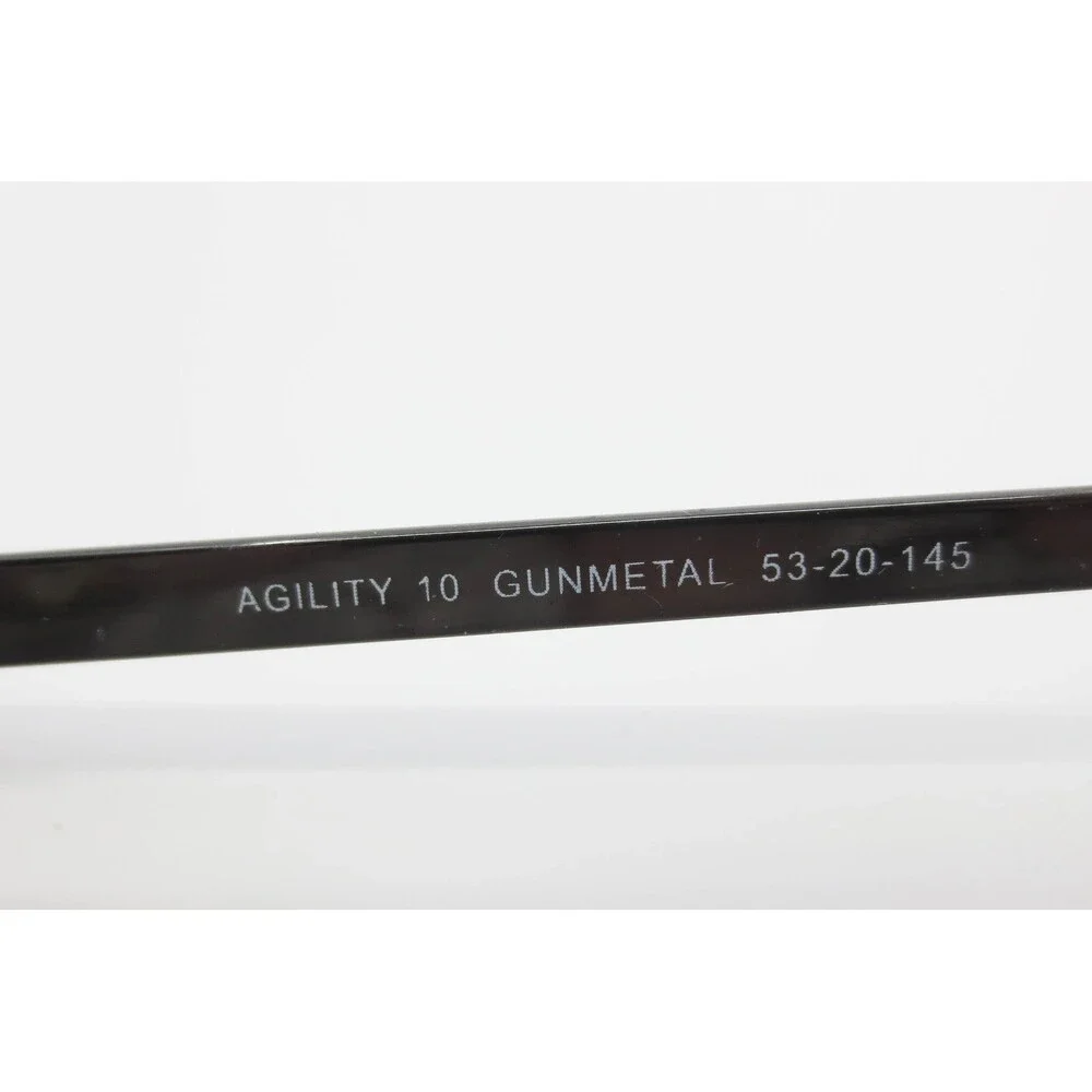 Agility 10 Eyeglasses Gunmetal Rectangular Metal Frames 53-20-145 Mens Womens